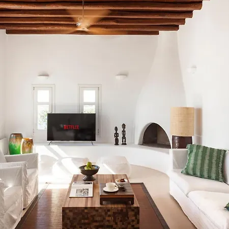 Excellent Mykonos Psarrou Lambda 5 Bedrooms Stunning Sea View Вилла