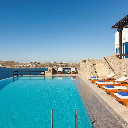 Excellent Mykonos Psarrou Lambda 5 Bedrooms Stunning Sea View Вилла